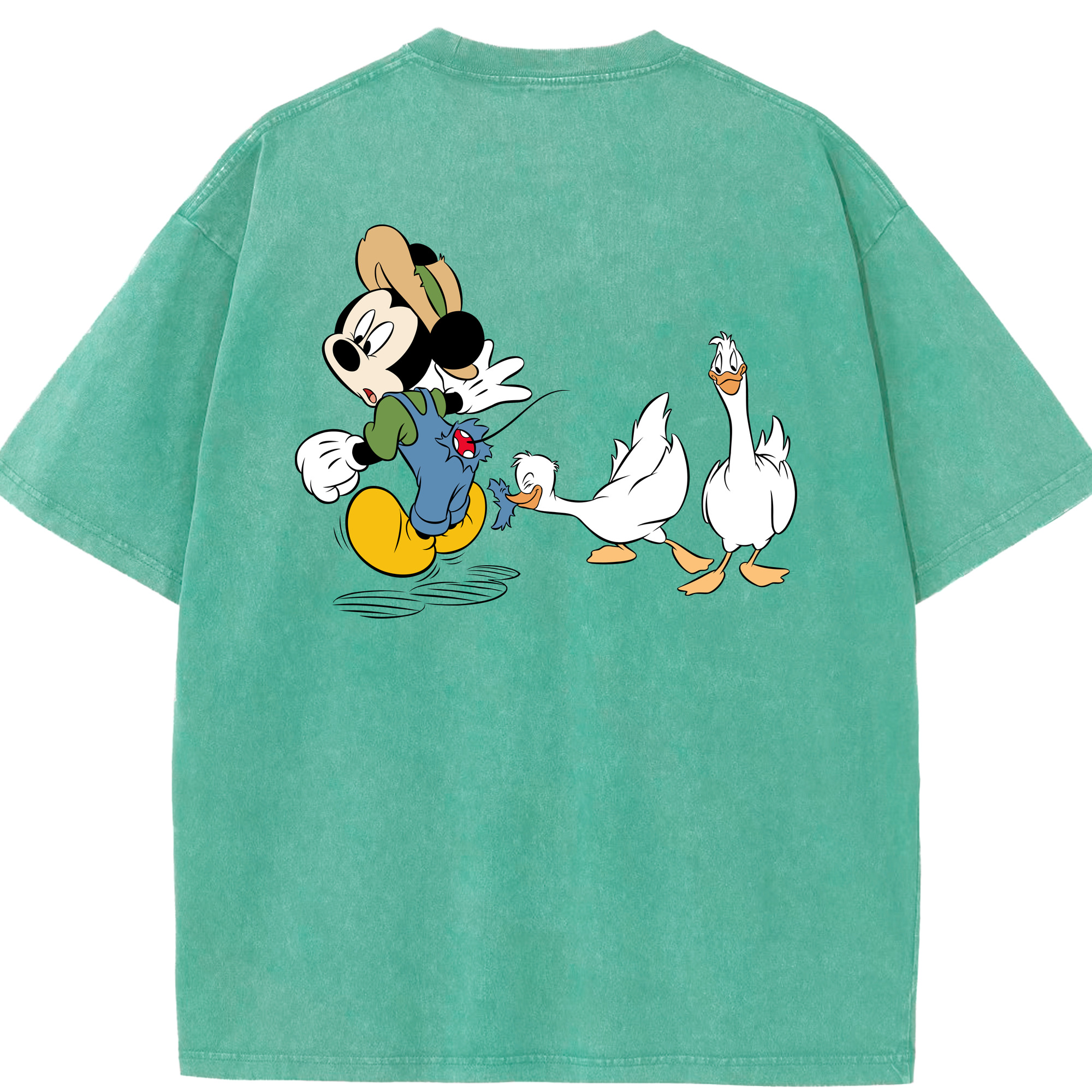 （画像用） ミッキーマウス Mickey Mouse 綿100% ヴィンテージ風 半袖Tシャツ（背面プリント）